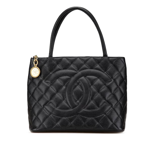 Pre-owned Chanel Caviar Medallion Tote  Black