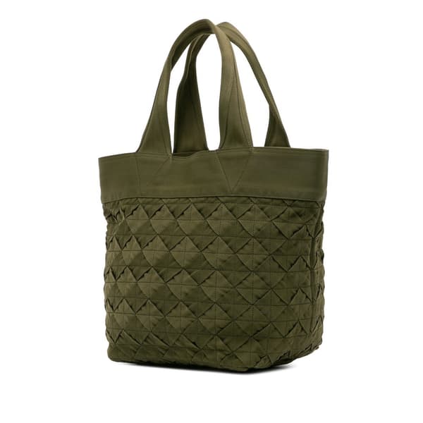Pre-owned Bottega Veneta Canvas Intrecciato Tote Green