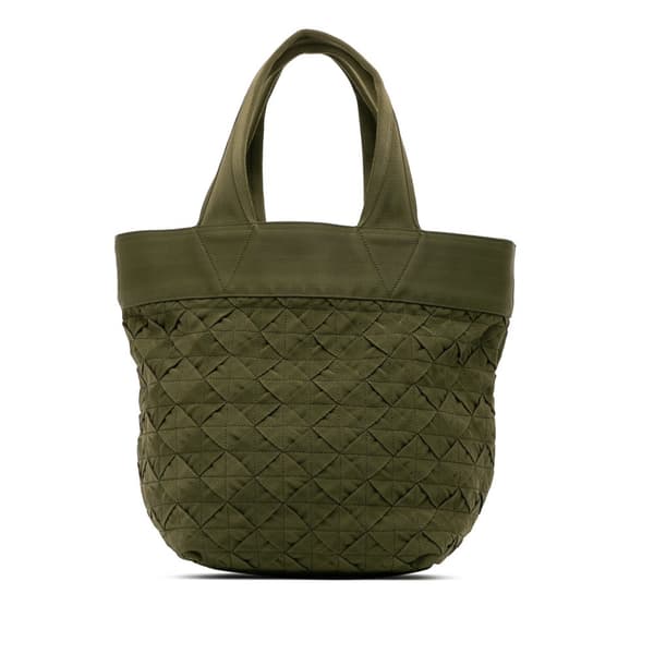 Pre-owned Bottega Veneta Canvas Intrecciato Tote Green