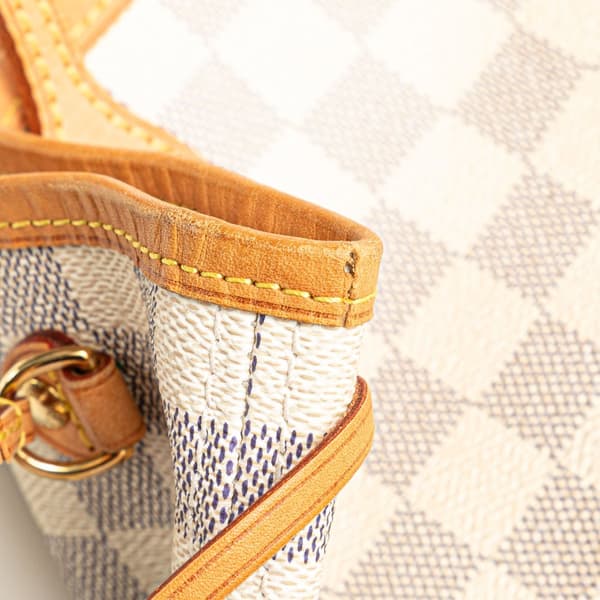 Pre-owned Louis Vuitton Damier Azur Neverfull PM White