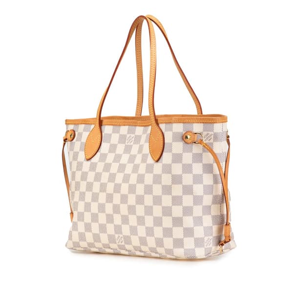 Pre-owned Louis Vuitton Damier Azur Neverfull PM White