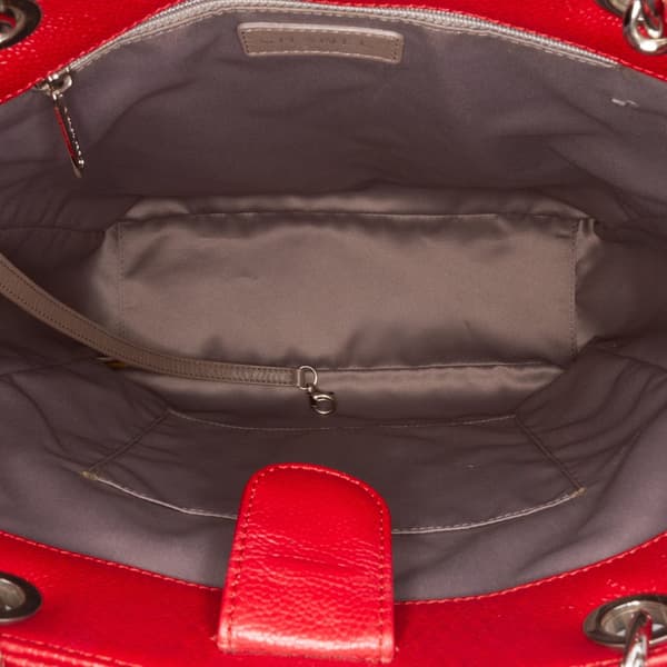 Pre-owned Chanel Caviar Vertical Grand Shopping Tote Red