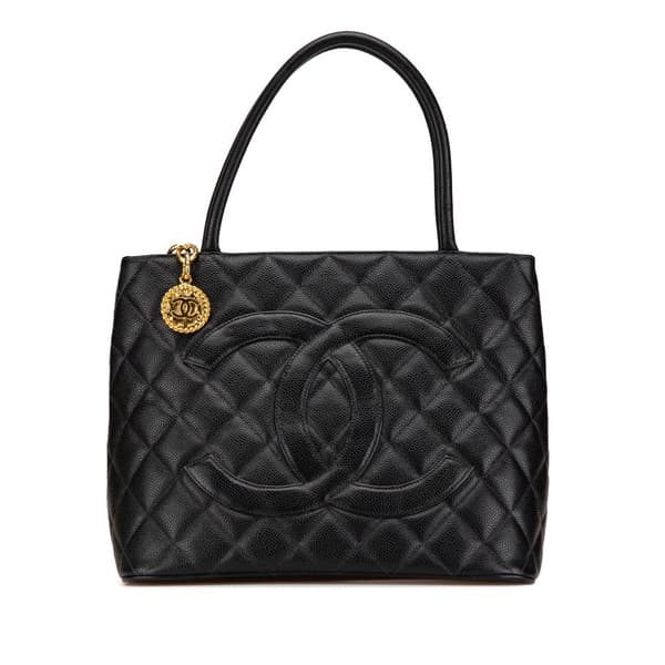 Pre-owned Chanel Caviar Medallion Tote  Black