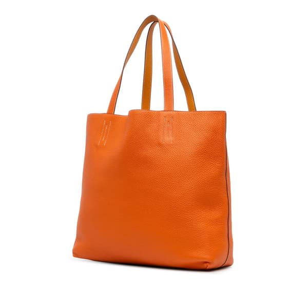 Pre-owned Hermès Clemence Double Sens 36 Orange