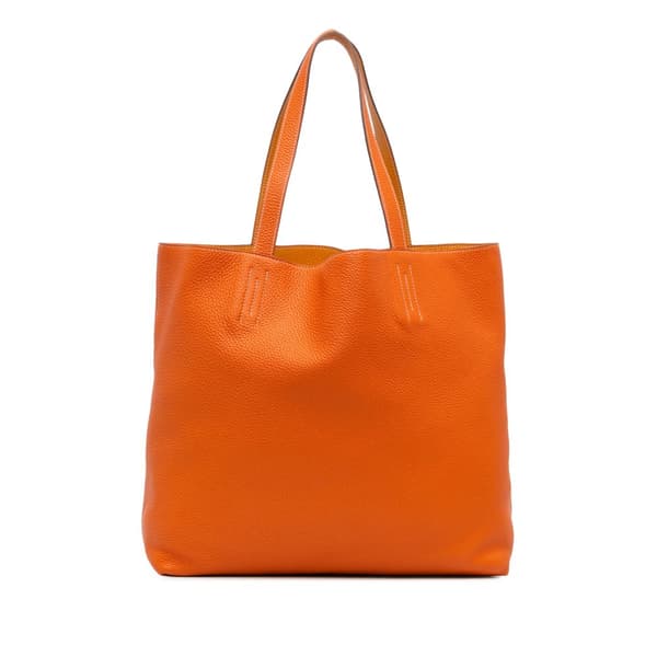 Pre-owned Hermès Clemence Double Sens 36 Orange