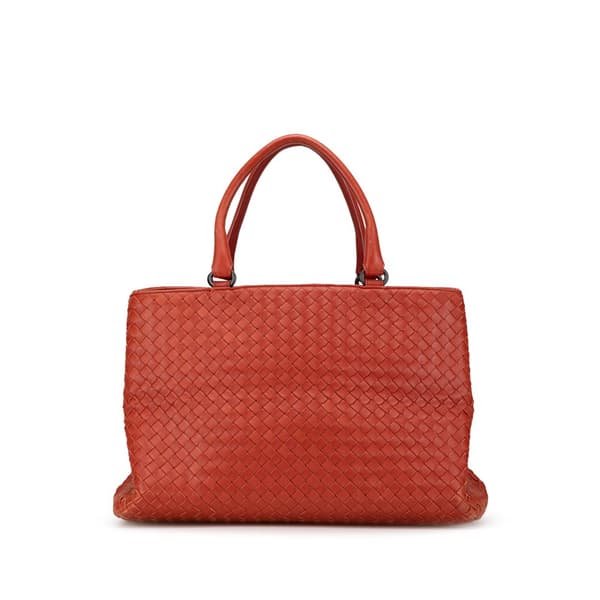 Pre-owned Bottega Veneta Nappa Intrecciato Milano Tote Red