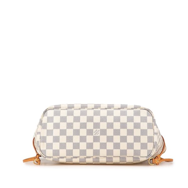 Pre-owned Louis Vuitton Damier Azur Neverfull PM White