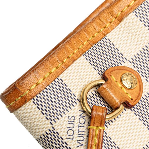 Pre-owned Louis Vuitton Damier Azur Neverfull PM White