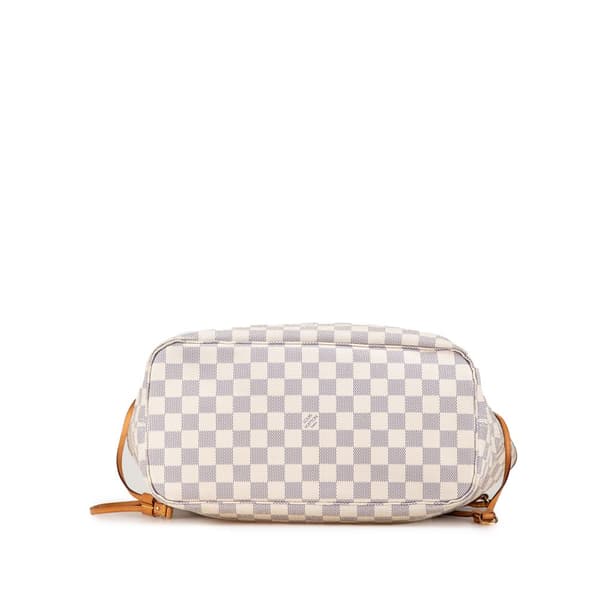 Pre-owned Louis Vuitton Damier Azur Neverfull MM White