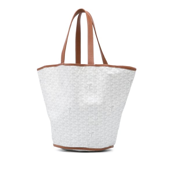 Pre-owned Goyard Goyardine Reversible Belharra Tote White
