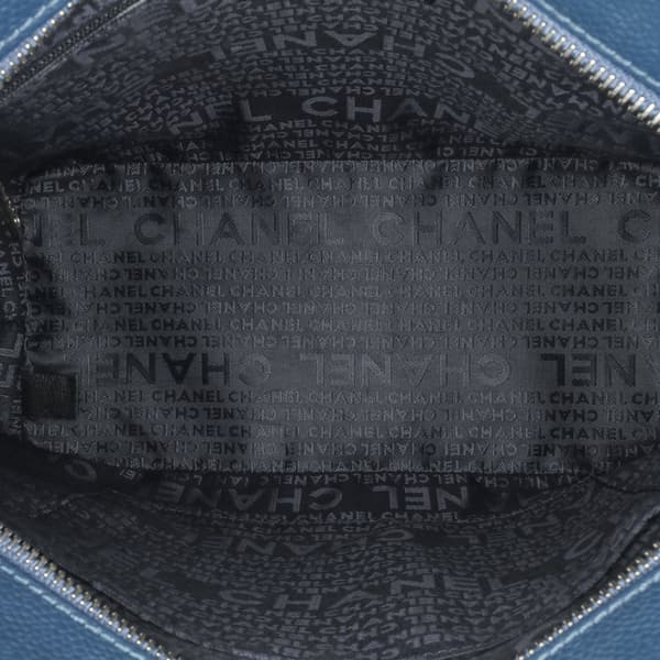 Pre-owned Chanel Quilted Canvas and Caviar Tassel Tote Blue
