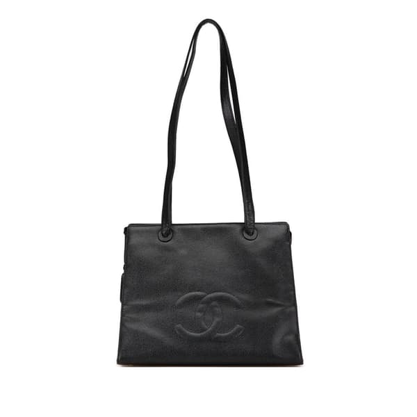 Pre-owned Chanel CC Caviar Leather Tote Black