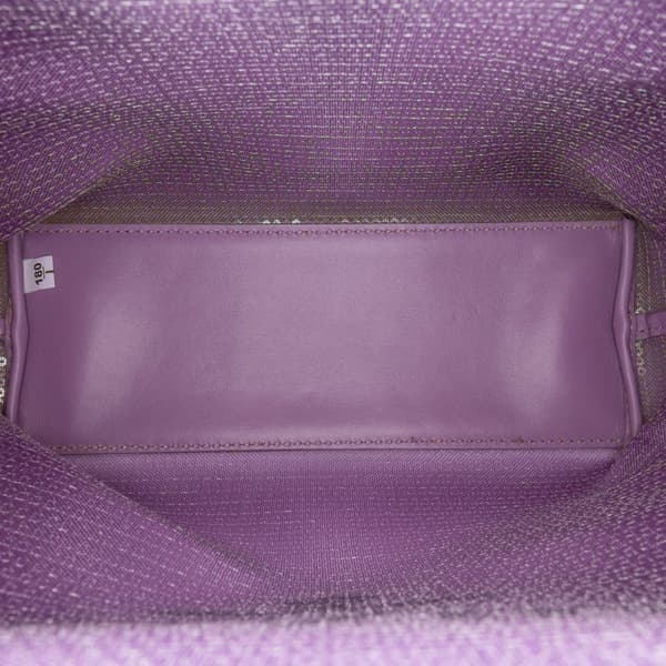 Pre-owned Prada Small Sequined Mesh Logo Tote Purple