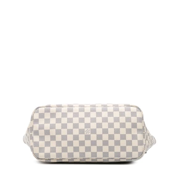 Pre-owned Louis Vuitton Damier Azur Neverfull MM White