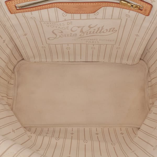 Pre-owned Louis Vuitton Damier Azur Neverfull MM White