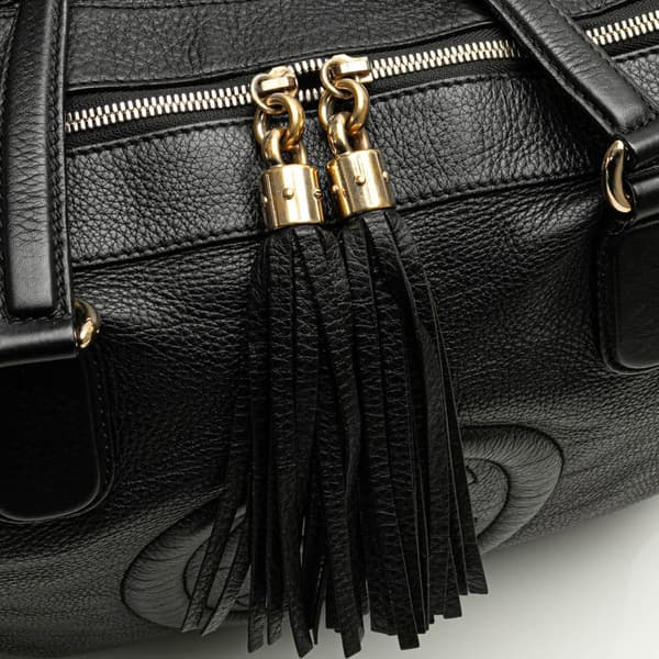 Pre-owned Gucci Large Leather Soho Zip Tote Black