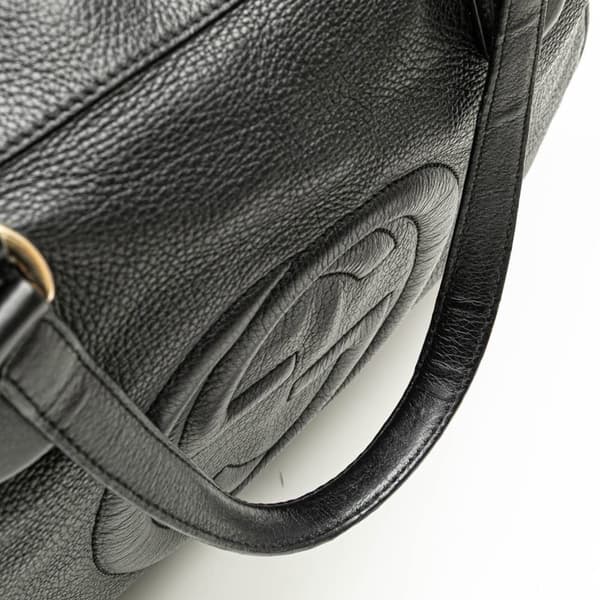 Pre-owned Gucci Large Leather Soho Zip Tote Black