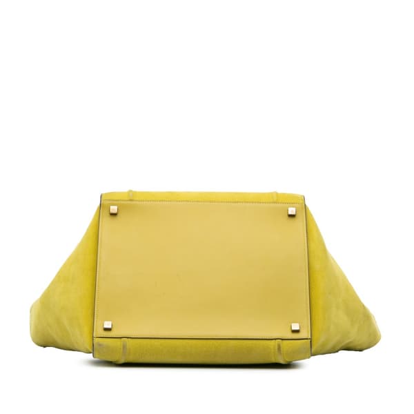 Pre-owned Celine Medium Leather Phantom Luggage Tote Yellow