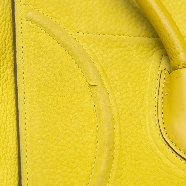 Pre-owned Celine Medium Leather Phantom Luggage Tote Yellow