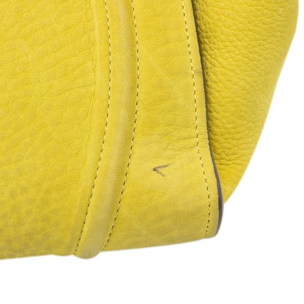 Pre-owned Celine Medium Leather Phantom Luggage Tote Yellow
