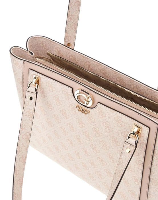 GUESS Axelväska gammal ros vit för kvinnor - Orlina Logotyp Jul Tote Sundial 292828