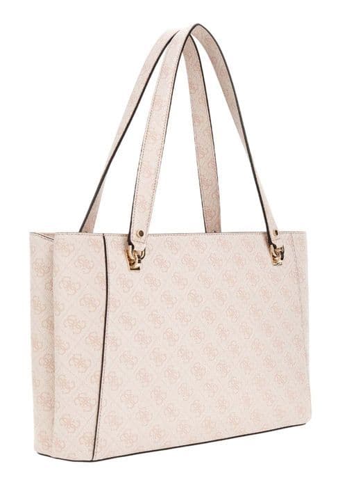 GUESS Axelväska gammal ros vit för kvinnor - Orlina Logotyp Jul Tote Sundial 292828