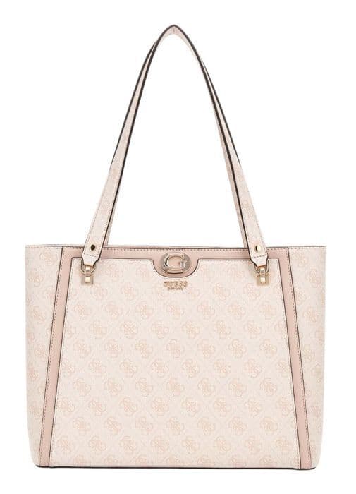 GUESS Axelväska gammal ros vit för kvinnor - Orlina Logotyp Jul Tote Sundial 292828