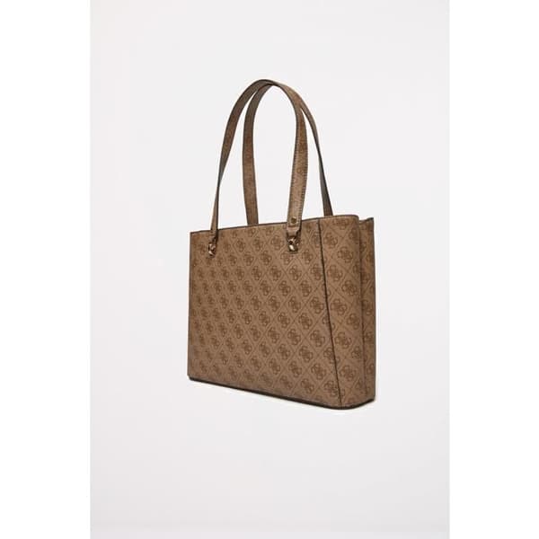 GUESS Ljusbrun axelväska för kvinnor - Orlina Logo Noel Tote Latte Logotyp / Brun 290846