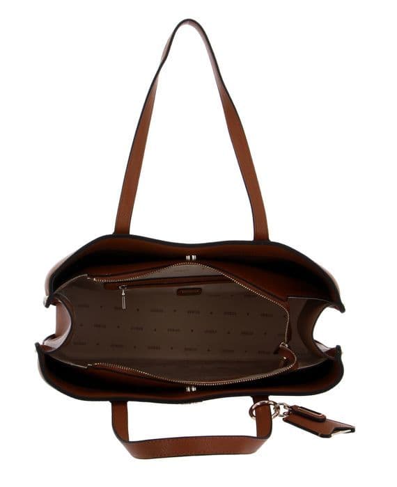 Axelväska - GUESS - Meridian Girlfriend Tote - 100 % polyuretan - Brun - Höst/vinter 2023