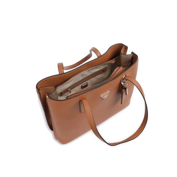 Axelväska - GUESS - Meridian Girlfriend Tote - 100 % polyuretan - Brun - Höst/vinter 2023