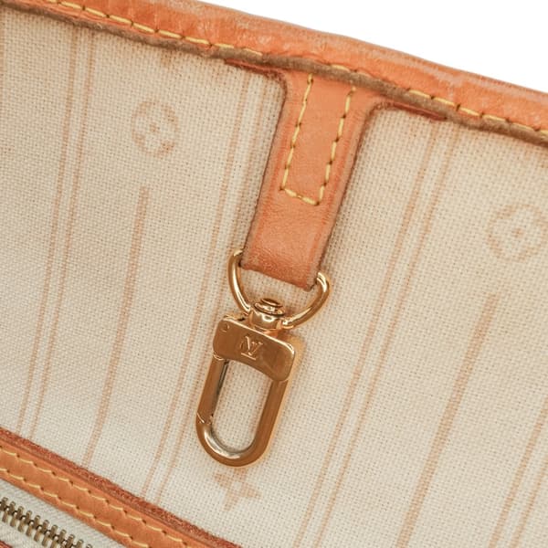 Pre-owned Louis Vuitton Damier Azur Neverfull MM White