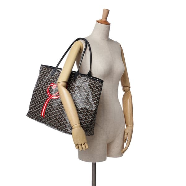 Pre-owned Goyard Goyardine Coeur Ruban Saint Louis GM Black
