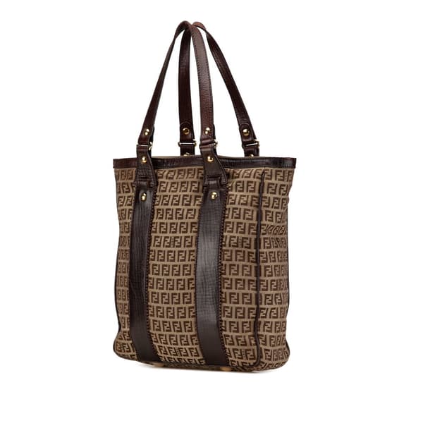 Pre-owned Fendi Zucchino Canvas Tote Brown