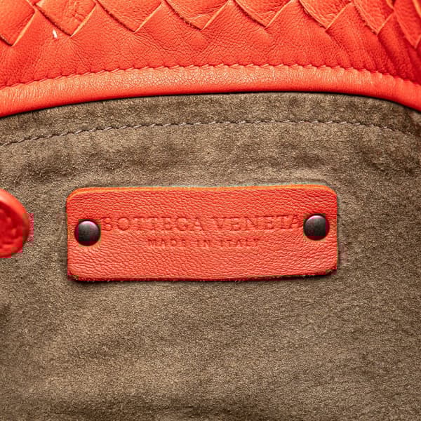Pre-owned Bottega Veneta Medium Nappa Intrecciato Garda Tote Red