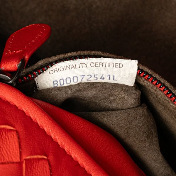 Pre-owned Bottega Veneta Medium Nappa Intrecciato Garda Tote Red