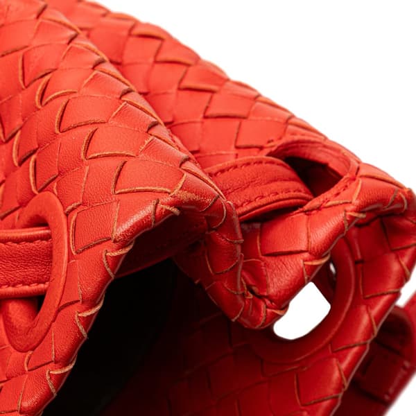 Pre-owned Bottega Veneta Medium Nappa Intrecciato Garda Tote Red
