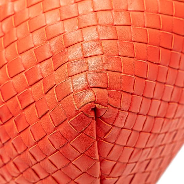 Pre-owned Bottega Veneta Medium Nappa Intrecciato Garda Tote Red