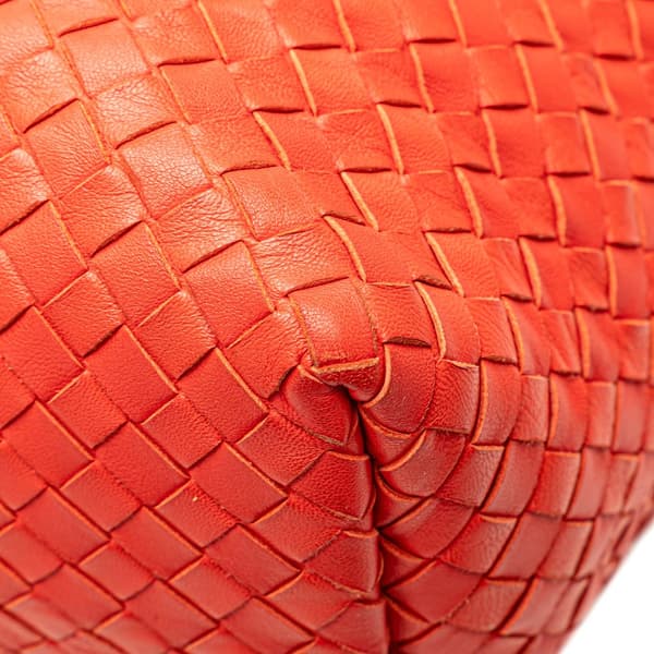 Pre-owned Bottega Veneta Medium Nappa Intrecciato Garda Tote Red