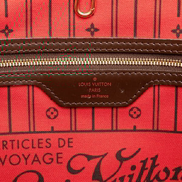 Pre-owned Louis Vuitton Damier Ebene Neverfull MM Brown