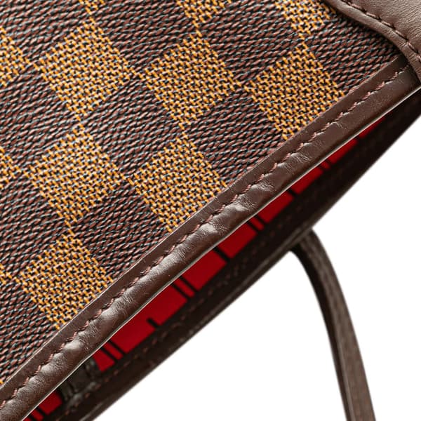 Pre-owned Louis Vuitton Damier Ebene Neverfull MM Brown