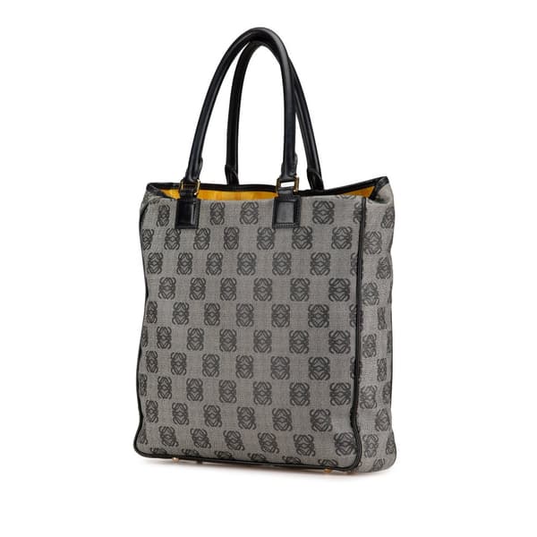 Pre-owned LOEWE Anagram Canvas Tote Gray