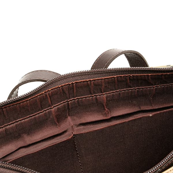 Pre-owned Burberry Haymarket Check Canvas Tote Brown