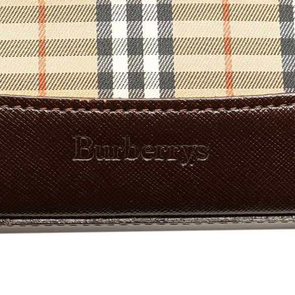 Pre-owned Burberry Haymarket Check Canvas Tote Brown