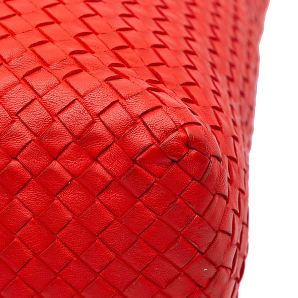 Pre-owned Bottega Veneta Nappa Intrecciato Tote Red