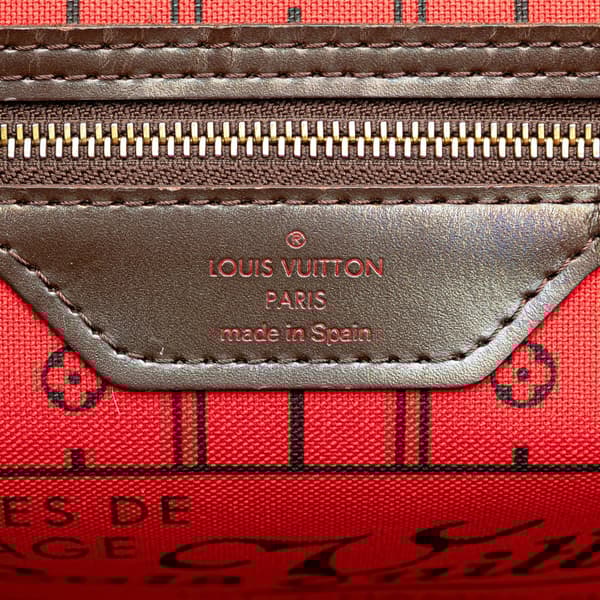 Pre-owned Louis Vuitton Damier Ebene Neverfull MM Brown