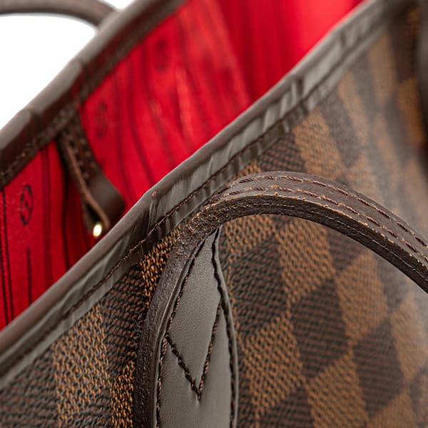 Pre-owned Louis Vuitton Damier Ebene Neverfull MM Brown