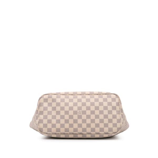 Pre-owned Louis Vuitton Damier Azur Neverfull MM White