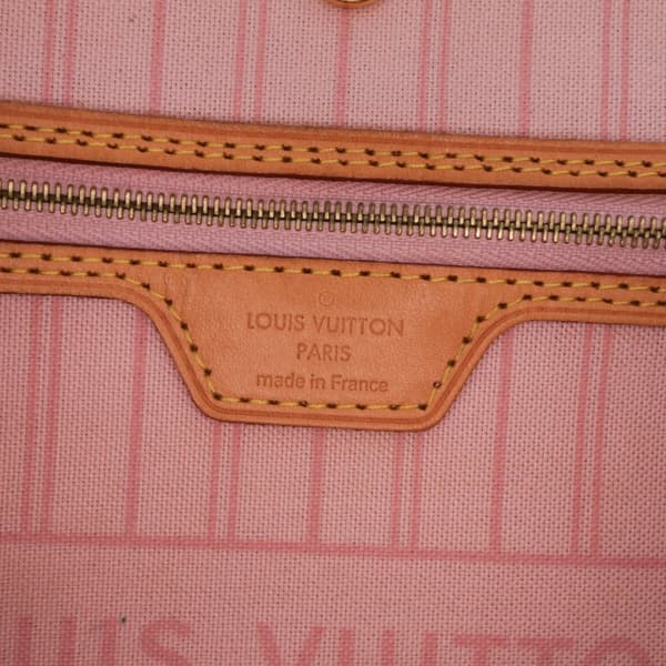 Pre-owned Louis Vuitton Damier Azur Neverfull MM White