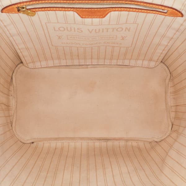 Pre-owned Louis Vuitton Damier Azur Neverfull MM White