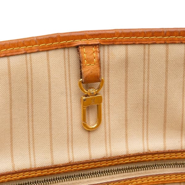 Pre-owned Louis Vuitton Damier Azur Neverfull MM White